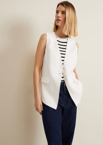 Phase Eight Inara Longline Jackets White Australia | GA3094816